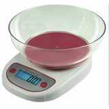 Kitchen scale with bowl and max 5kg/1g or 3kg/0.1g
