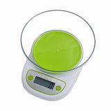 Kitchen scale with bowl and max 5kg/1g or 3kg/0.1g